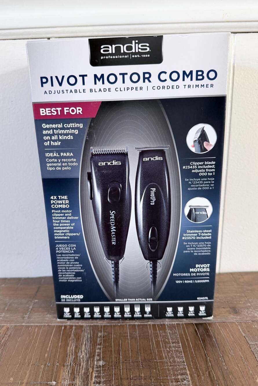 Andis Professional Pivot Motor Combo SpeedMaster Clipper & PivotPro Trimmer24075